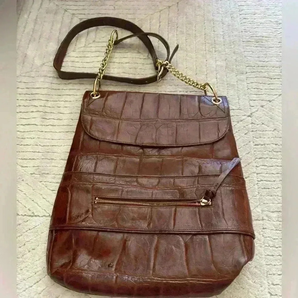 Kate Landry brown crock pattern purse - Picture 1 of 7